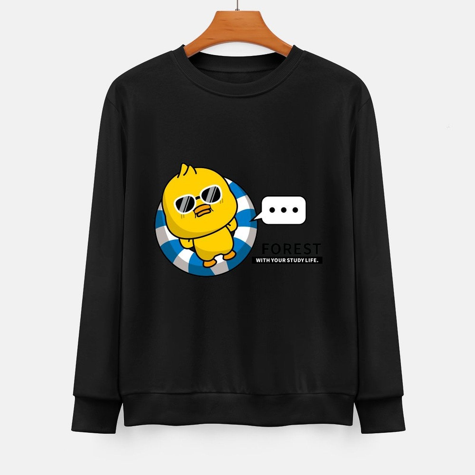 Front Patterned Long Sleeve TopSolid Fade-Proof